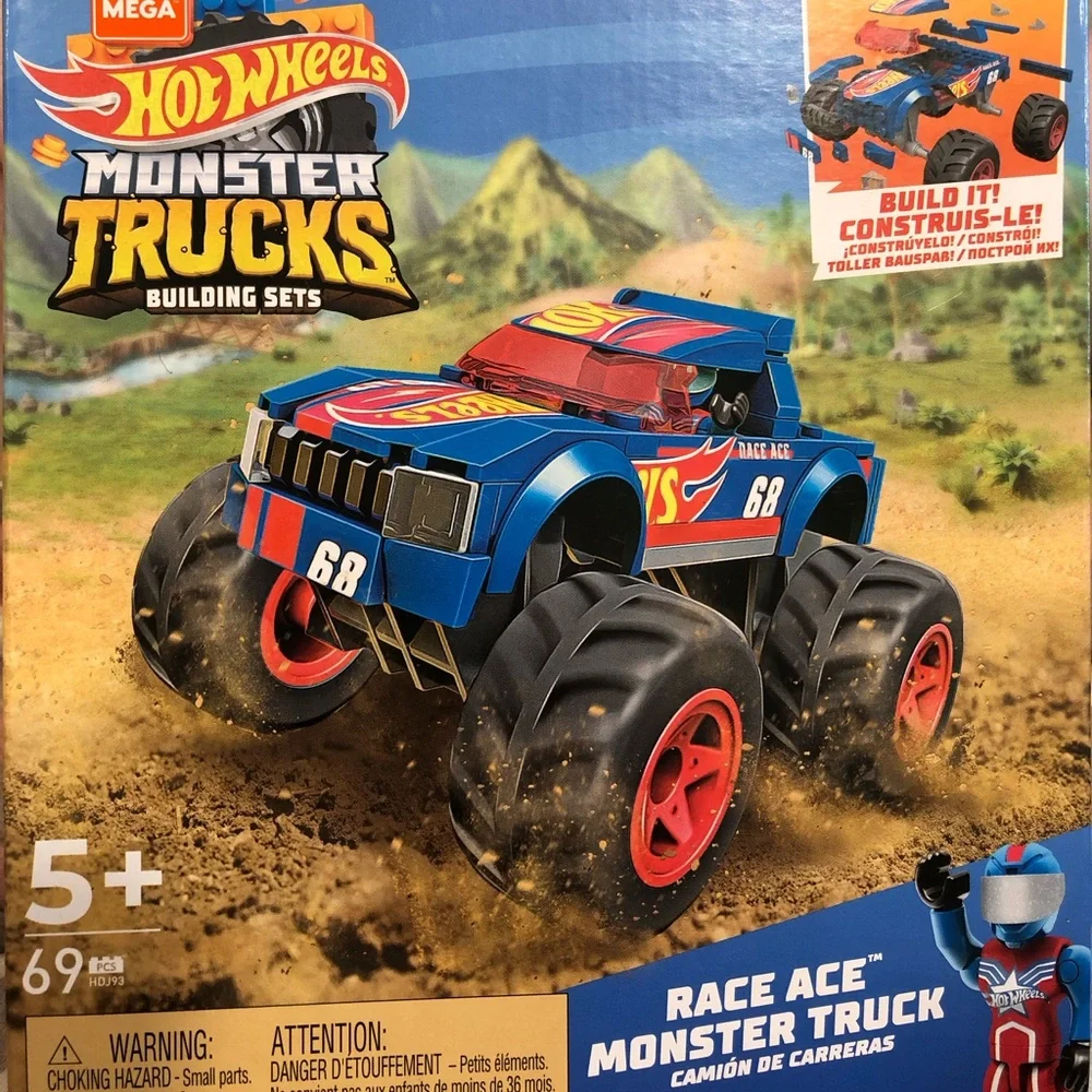 Mega Hot Wheels Race Ace Monster Truck– Blue and Red